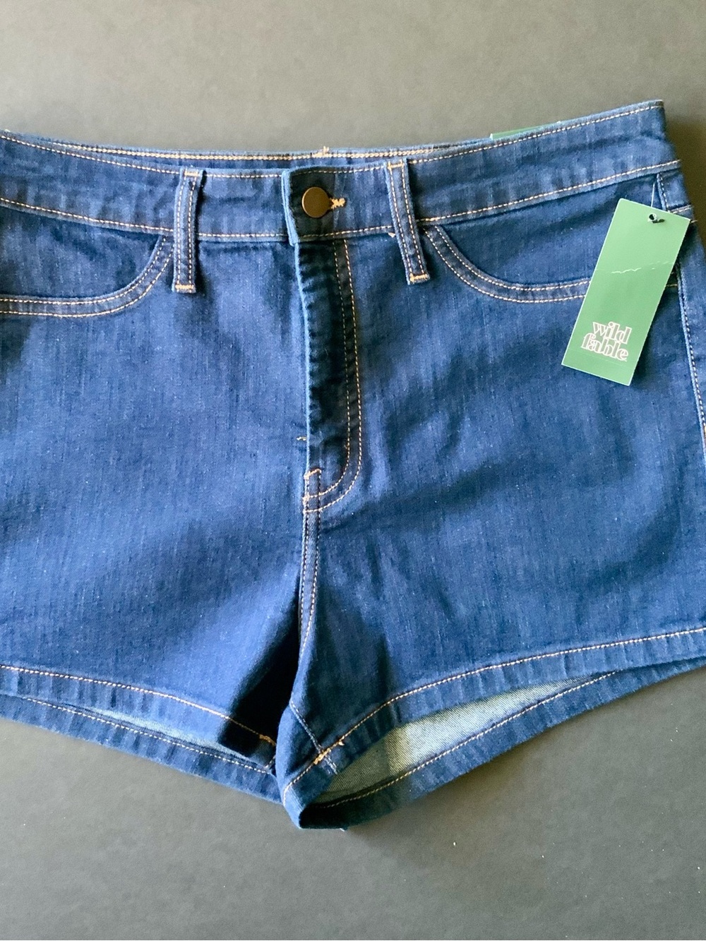 wild fable Dark Blue High-Rise Denim Shorts